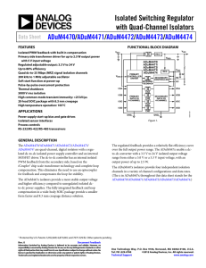 Isolated Switching Regulator with Quad-Channel Isolators ADuM4470 ADuM4471