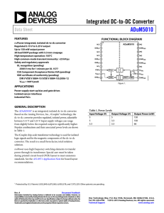 Integrated DC-to-DC Converter ADuM5010 Data Sheet FEATURES