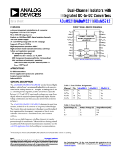 Dual-Channel Isolators with Integrated DC-to-DC Converters / ADuM5210