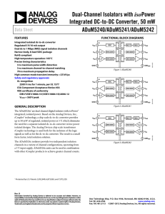 iso Integrated DC-to-DC Converter, 50 mW ADuM5240/ADuM5241/ADuM5242 Data Sheet