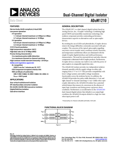 Dual-Channel Digital Isolator ADuM1210 Data Sheet FEATURES