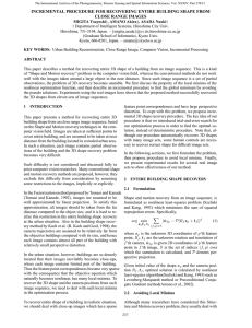 INCREMENTAL PROCEDURE FOR RECOVERING ENTIRE BUILDING SHAPE FROM CLOSE RANGE IMAGES