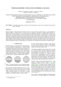 PHOTOGRAMMETRIC APPLICATION OF SPHERICAL IMAGING