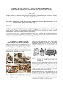 POSSIBLE APPLICATIONS OF PANORAMIC PHOTOGRAMMETRY CONCERNING CONSTRUCTION MACHINES AND BUILDING SITES