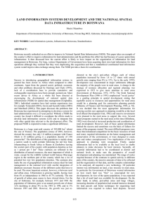 LAND INFORMATION SYSTEMS DEVELOPMENT AND THE NATIONAL SPATIAL