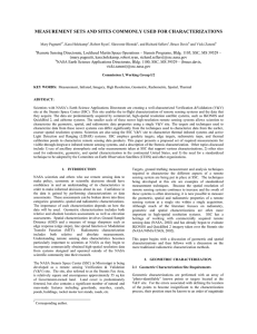 MEASUREMENT SETS AND SITES COMMONLY USED FOR CHARACTERIZATIONS