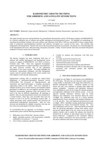 RADIOMETRIC GROUND TRUTHING FOR AIRBORNE AND SATELLITE SENSOR TESTS