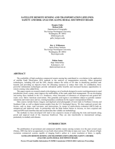 SATELLITE REMOTE SENSING AND TRANSPORTATION LIFELINES: