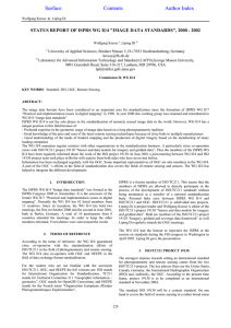 STATUS REPORT OF ISPRS WG II/4 &#34;IMAGE DATA STANDARDS&#34;, 2000 -...