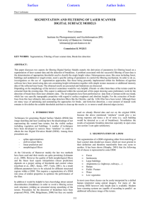 SEGMENTATION AND FILTERING OF LASER SCANNER DIGITAL SURFACE MODELS