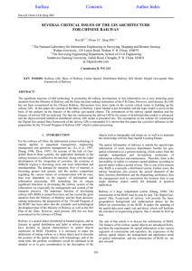 SEVERAL CRITICAL ISSUES OF THE GIS ARCHITECTURE FOR CHINESE RAILWAY