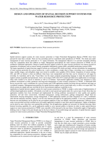 DESIGN AND OPERATION OF SPATIAL DECISION SUPPORT SYSTEMS FOR