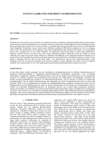 SYSTEM CALIBRATION FOR DIRECT GEOREFERENCING