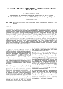 AUTOMATIC POSE ESTIMATION OF IMAGERY USING FREE-FORM CONTROL LINEAR FEATURES