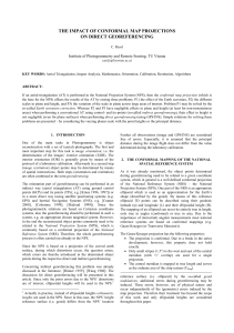 THE IMPACT OF CONFORMAL MAP PROJECTIONS ON DIRECT GEOREFERENCING