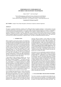 PERFORMANCE COMPARISON OF 2D OBJECT RECOGNITION TECHNIQUES