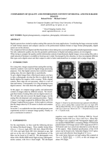 COMPARISON OF QUALITY AND INFORMATION CONTENT OF DIGITAL AND FILM-BASED IMAGES