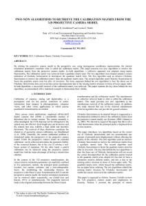 TWO NEW ALGORITHMS TO RETRIEVE THE CALIBRATION MATRIX FROM THE