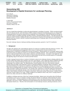 Generalizing GIS: Development of Spatial Grammars for Landscape Planning ISPRS IGU