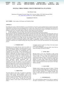 SPATIAL URBAN MODEL FOR ENVIRONMENTAL PLANNING Hari Shanker Gupta /