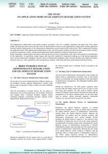 THE STUDY ON APPLICATION MODE OF GIS ASSISTANT DEMARCATION SYSTEM