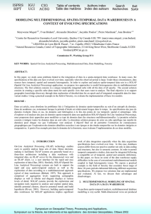 MODELING MULTIDIMENSIONAL SPATIO-TEMPORAL DATA WAREHOUSES IN A CONTEXT OF EVOLVING SPECIFICATIONS