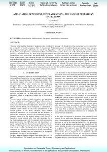 APPLICATION DEPENDENT GENERALIZATION – THE CASE OF PEDESTRIAN NAVIGATION