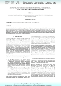 SEGMENTATION OF HIGH-RESOLUTION REMOTELY SENSED DATA - CONCEPTS, APPLICATIONS AND PROBLEMS