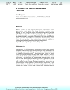 A Semantics for Version Queries In GIS Databases ISPRS IGU