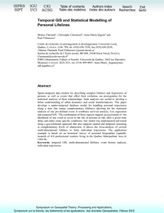 Temporal GIS and Statistical Modelling of Personal Lifelines ISPRS IGU