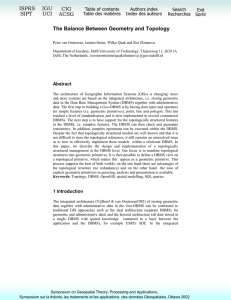 The Balance Between Geometry and Topology ISPRS IGU CIG