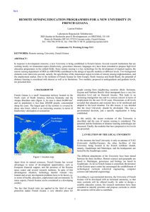 REMOTE SENSING EDUCATION PROGRAMMES FOR A NEW UNIVERSITY IN FRENCH GUIANA
