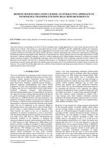 REMOTE SENSING EDUCATION CD-ROM: AN INTERACTIVE APPROACH TO