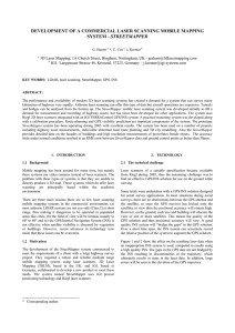 DEVELOPMENT OF A COMMERCIAL LASER SCANNING MOBILE MAPPING STREETMAPPER