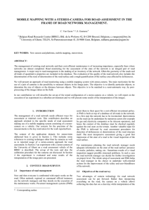 MOBILE MAPPING WITH A STEREO-CAMERA FOR ROAD ASSESSMENT IN THE