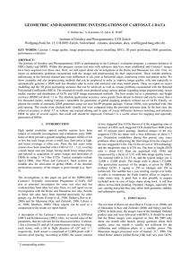 GEOMETRIC AND RADIOMETRIC INVESTIGATIONS OF CARTOSAT-1 DATA