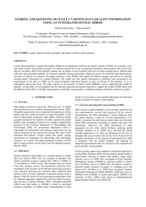 STORING AND QUERYING SPATIALLY VARYING DATA QUALITY INFORMATION