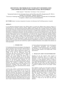 IDENTIFYING THE PROBLEM OF UNCERTAINTY DETERMINATION AND COMMUNICATION IN INFRASTRUCTURAL DEVELOPMENT