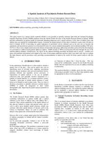 A Spatial Analysis of Psychiatric Patient Record Data