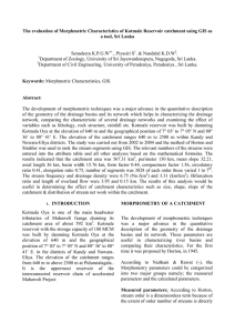 The evaluation of Morphmetric Characteristics of Kotmale Reservoir catchment using... a tool, Sri Lanka