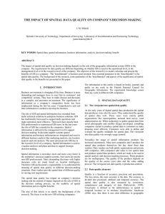 THE IMPACT OF SPATIAL DATA QUALITY ON COMPANY’S DECISION MAKING