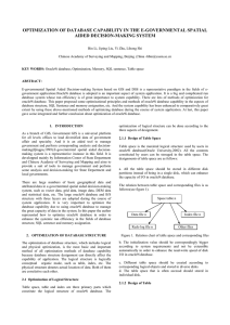 OPTIMIZATION OF DATABASE CAPABILITY IN THE E-GOVERNMENTAL SPATIAL AIDED DECISION-MAKING SYSTEM