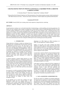 CHANGE DETECTION ON POINTS CLOUD DATA ACQUIRED W ITH A... LASER SCANNER