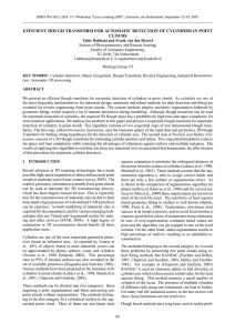 EFFICIENT HOUGH TRANSFORM FOR AUTOMATIC DETECTION OF CYLINDERS IN POINT CLOUDS