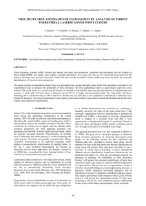 TREE DETECTION AND DIAMETER ESTIMATIONS BY ANALYSIS OF FOREST