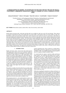 A MIXED-EFFECTS MODEL TO ESTIMATE STAND VOLUME BY MEANS OF... FOOTPRINT AIRBORNE LIDAR DATA FOR AN AMERICAN AND A GERMAN...