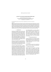 QUALITY ANALYSIS OF 3D ROAD RECONSTRUCTION