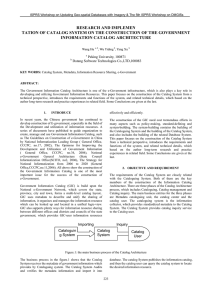 RESEARCH AND IMPLEMEN INFORMATION CATALOG ARCHITECTURE