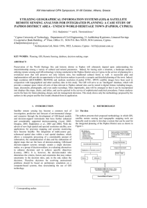 UTILIZING GEOGRAPHICAL INFORMATION SYSTEMS (GIS) &amp; SATELLITE