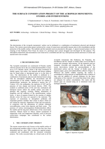 THE SURFACE CONSERVATION PROJECT OF THE ACROPOLIS MONUMENTS: STUDIES AND INTERVENTIONS